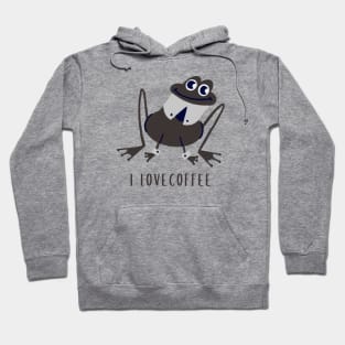 i love coffee funny  frog Hoodie